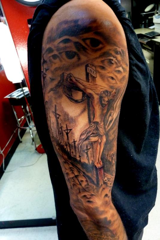 Jesus on the cross by Mully Tattoos